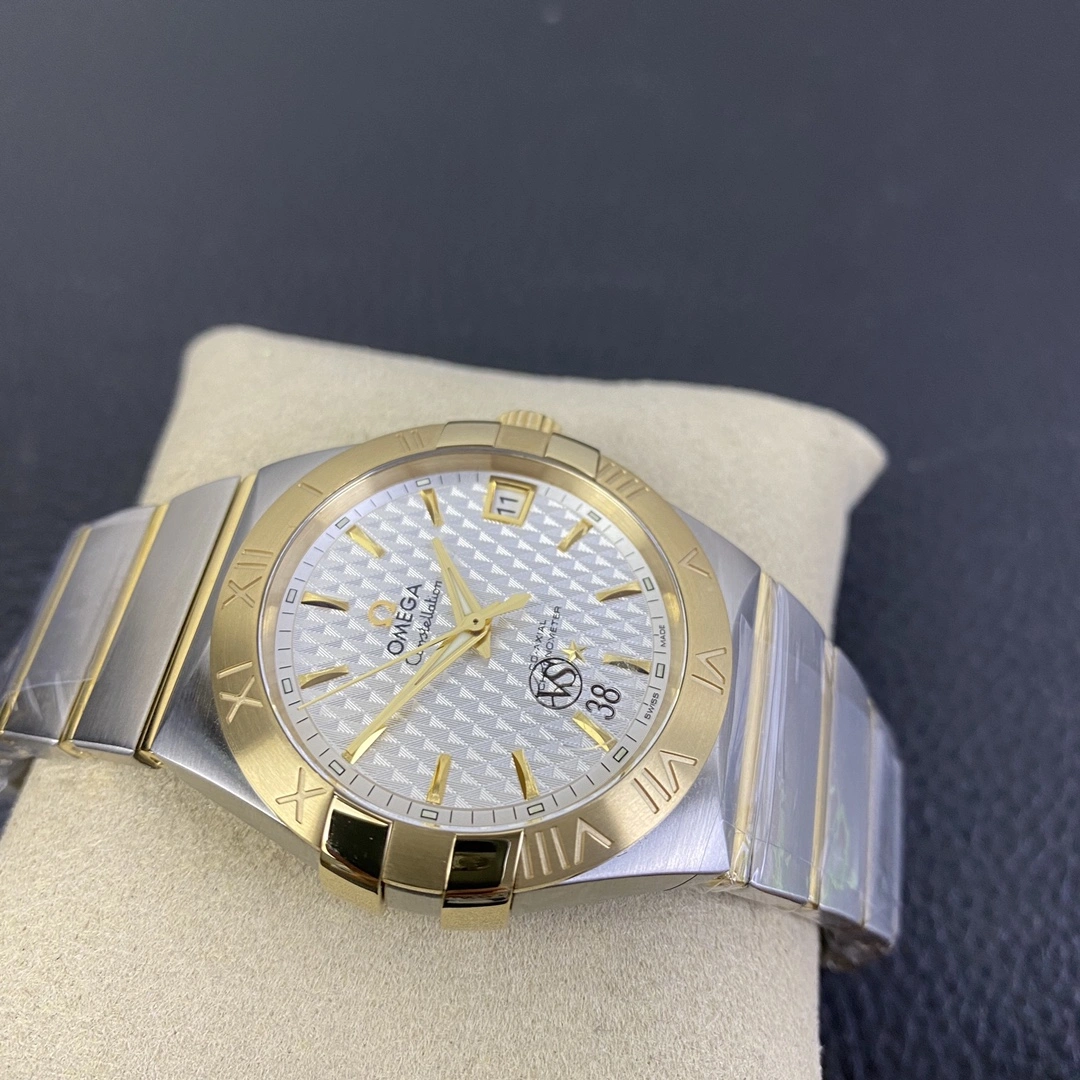 CBD Factory Omega Constellation Co-Axial 35mm Two-Tone White Pattern Dial (123.20.35.20.02.006) 1:1 Super Clone – DD2500 Movement ComfortFit 323